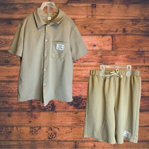 5 for $25🔥Boys 11/12‎ Matching Tan Shirt & Shorts Set